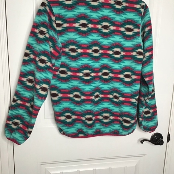 Patagonia Synchilla Wild Desert: Beryl Green Aztec Print SnapT Fleece Size Small - Picture 7 of 10